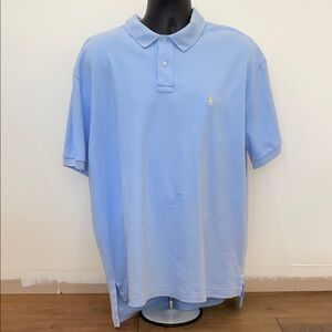 Vintage Ralph Lauren 100% Cotton Sky Blue Polo Shirt XL